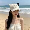 UV Protection Baseball Cap Cat Ears Duckbill Cap Fashion Sun Hat  Women Spring Summer