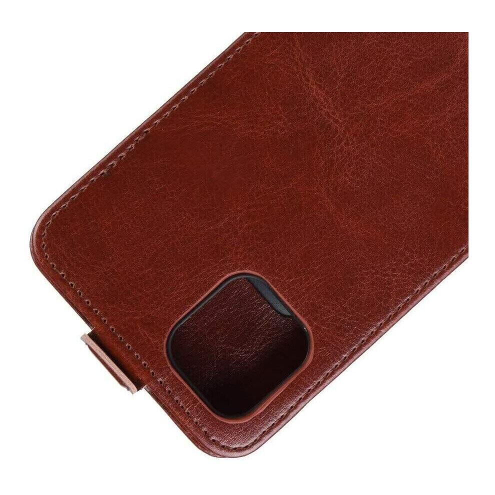 (For iPhone XR, Brown) iPhone Leather Flip Vertical Case with Card Slot