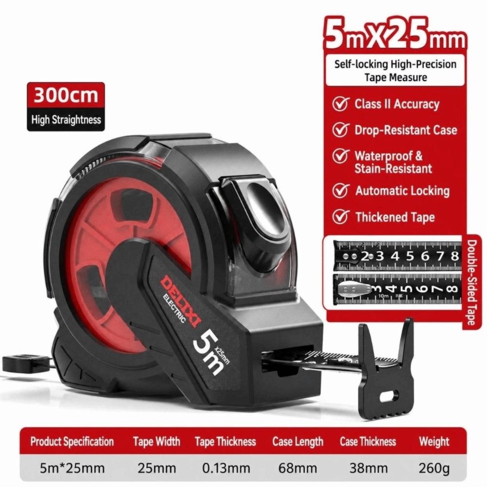 Rubber Shell Self-Locking Tape Measure Double Sided Tape Measuring Tape Ruler Daily Measurement