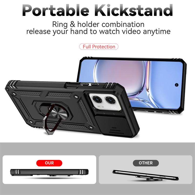 Pouzdro pro Motorola Moto G Power 5G 2023 Armor Slide s ochranným krytem pro fotoaparát pro Motorola G Power 5G 2023 s kroužkem a zadním krytem