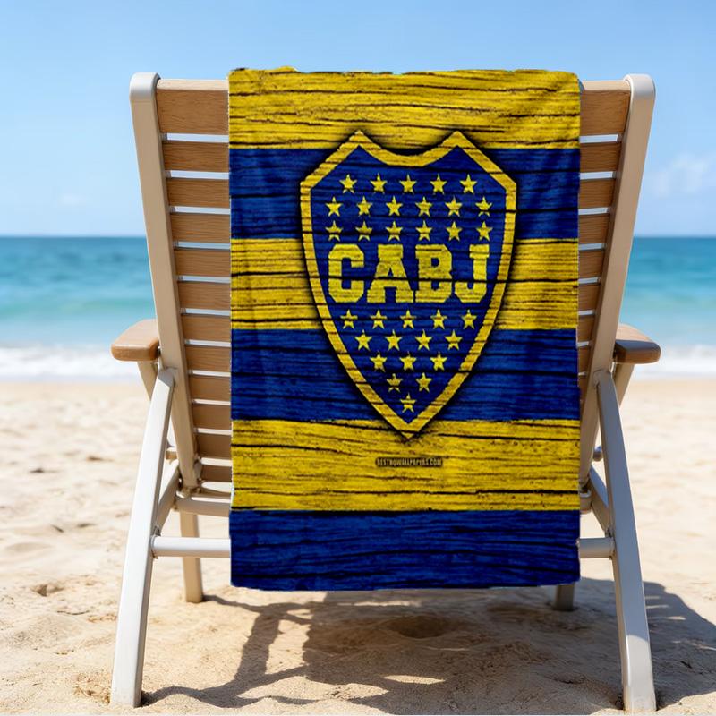 Boca Football Club Bedrucktes Strandtuch, Superweiche Mikrofaser, Perfektes Geschenk Geburtstag, für Pool, Strand, Reisen, für Familie und Freunde