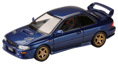 HJ64 Scale Subaru Impreza PURE SPORTS COUPE WRX Type R STi Version VWR Type Front Grand Blue Finished HJ641079JDB 1/64 (GC8) Bumper, Mica, Product,