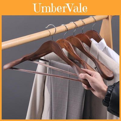 Wooden Coat Hanger With Shoulder Support For Home And Retail Use