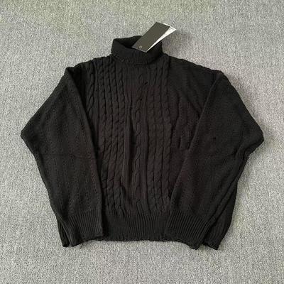 ENFANTS RICHES DEPRIMES Asymmetrical High Neck Cable Knit Sweater