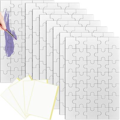Irenwarl DIY Blank Jigsaw Puzzles for Kids - Easy-to-Paint Custom Puzzles for Birthday Parties (8-Piece 15x10cm & 4-Piece A4 21x29cm)