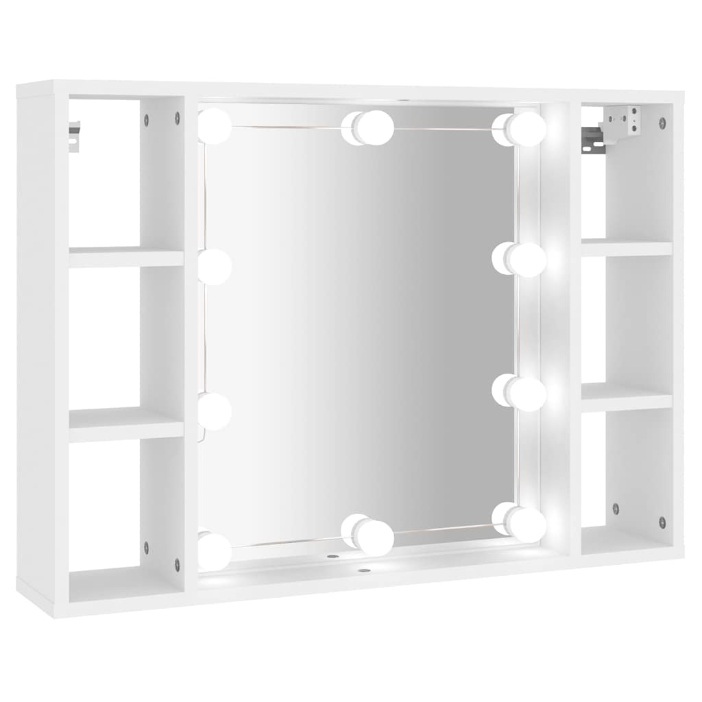 LED Mirror Cabinet in White 76 x 15 x 55 cm