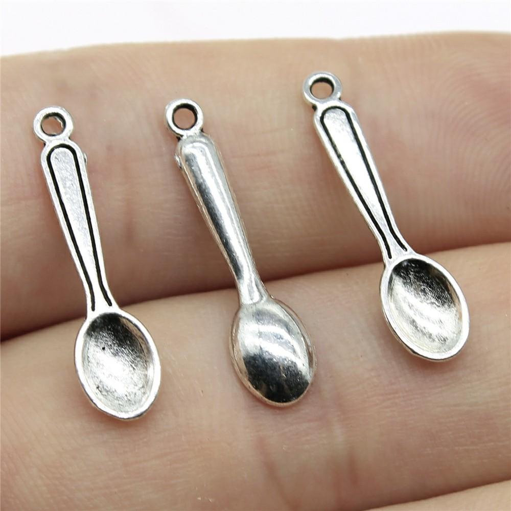 20pcs Tableware Dinnerware Dinner Set Dinner Service Knife Spoon Fork Charms For Jewelry Making DIY Crafts