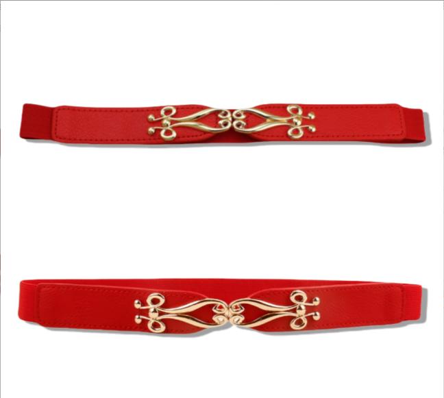 

Женский эластичный декоративный пояс, модный пояс для талии и юбки One Size красный