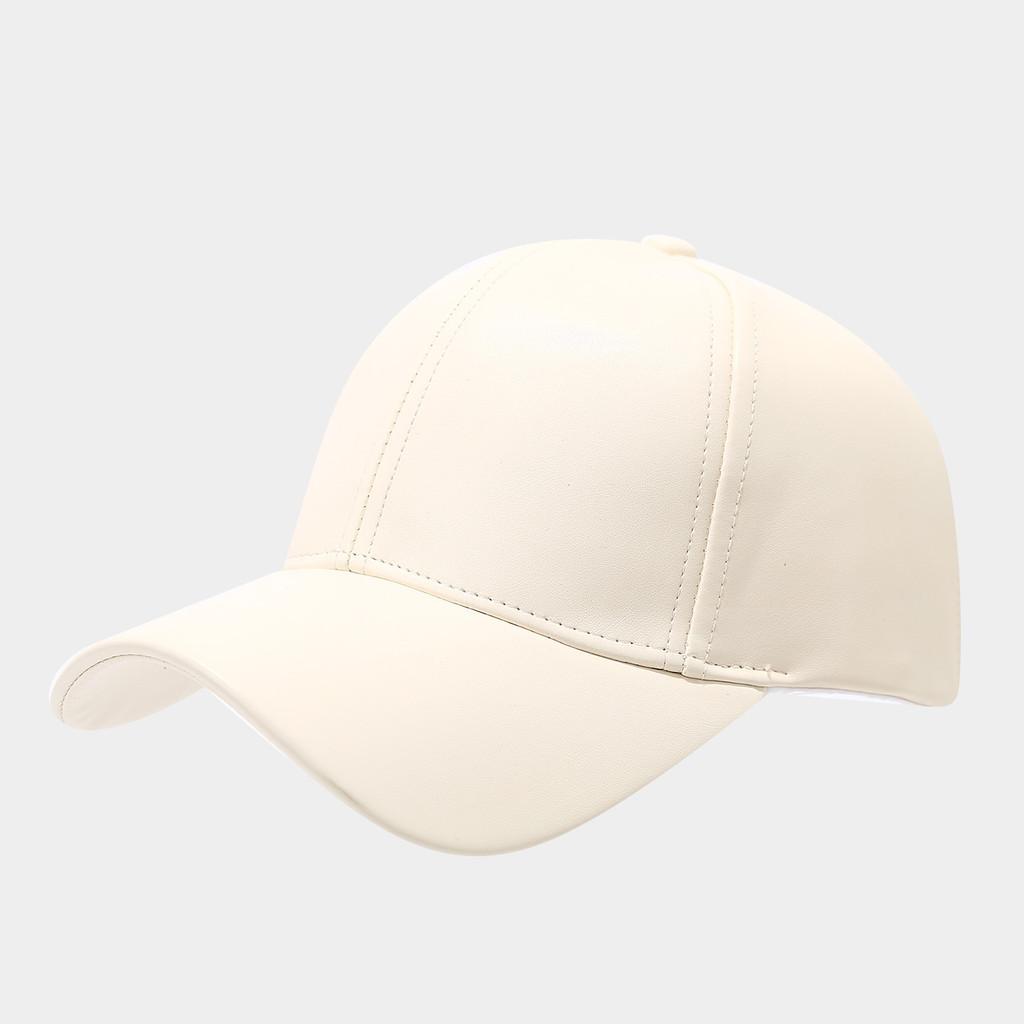 Classic Pu Fabric Baseball Cap With Adjustable Strap And Sun Block For Middleaged Adults