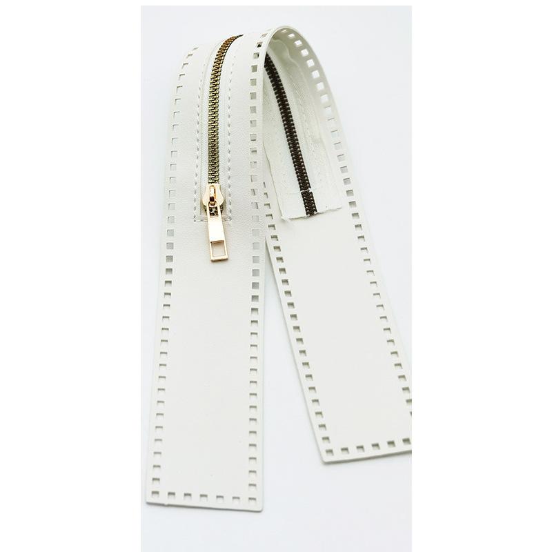 Long PU Band Zippers Close-end Auto-lock Type Gold Color Metal Zipper DIY Bag Accessories
