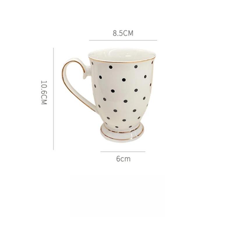Light luxury ceramic cup, high-end feeling, Nordic retro coffee cup, Western gold border afternoon tea mug