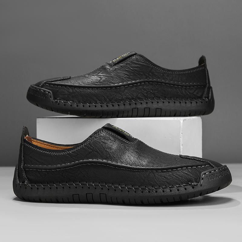 Handmade Genuine Leather Men's Casual Shoes Comfortable Moccasins Men Business Flats Shoes Driving Shoes