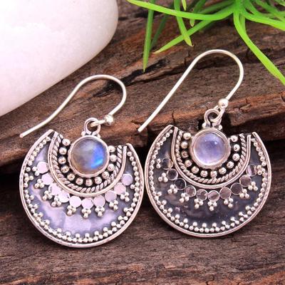 Moonstone Silver Earring, Handmade Earring, Silver Jewelry, 925 Sterling Silver, Gemstone Jewelry, Gift For Mum