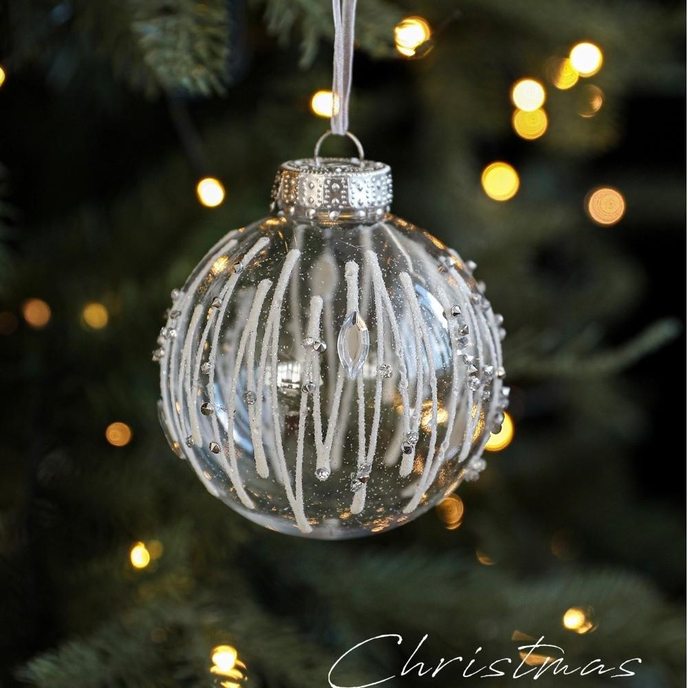 8CM Transparent Christmas Tree Ornament DIY Christmas Hanging Ornament Christmas Tree Decor