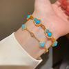 Vergoldetes Zirkonia Kürbis Anhänger Armband - Vintage Handketten Schmuck für Frauen