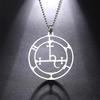 Colliers Sceau Mythique de la Déesse Lilith Acier Inoxydable Sceau Démoniaque Marbas Pendentif Collier Amulette de Salomon Bijoux