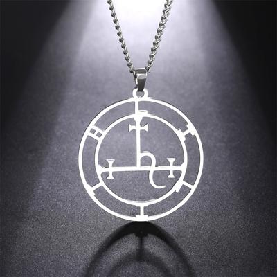 Mythical Goddess Sigil of Lilith Necklaces Stainless Steel Demon Seal Marbas Pendant Necklace Solomon Amulet Jewelry