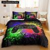 Gamer Bedding Sets for Boy,Gamepad Controller Duvet Cover Set King Size,Video Games Comforter Cover Teens Polyester Quilt Cover