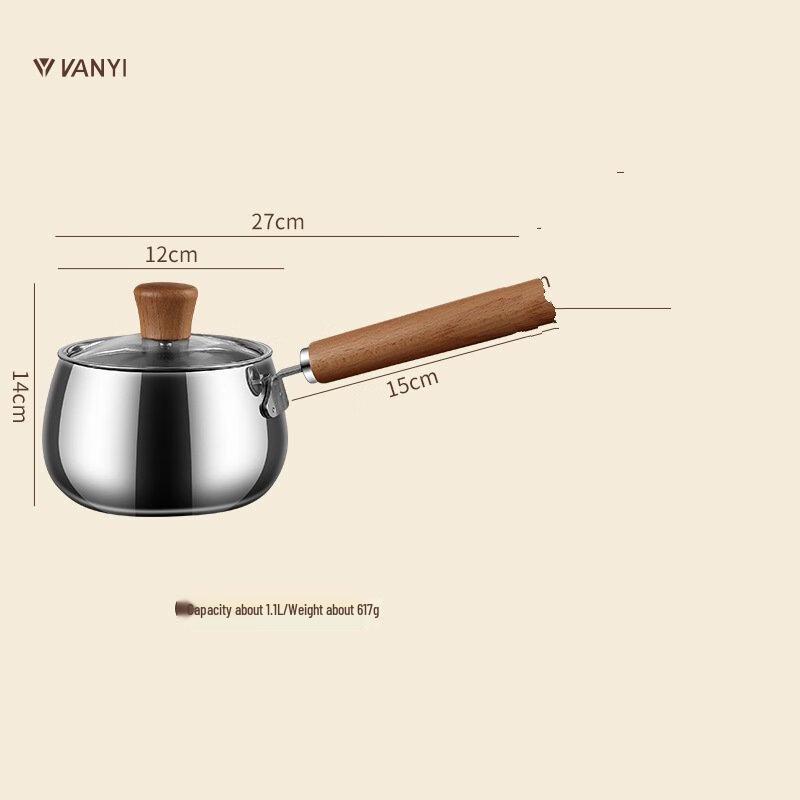 WuTuo 12cm Single-Serve Uncoated Non-stick Noodle Pot