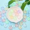 10 Stück 15,5 mm*7,5 mm Schliffperlen Anhänger Acryl Großloch Runde Perlen für Schmuckherstellung DIY Handgefertigte Armbandmaterialien Transparentes Material
