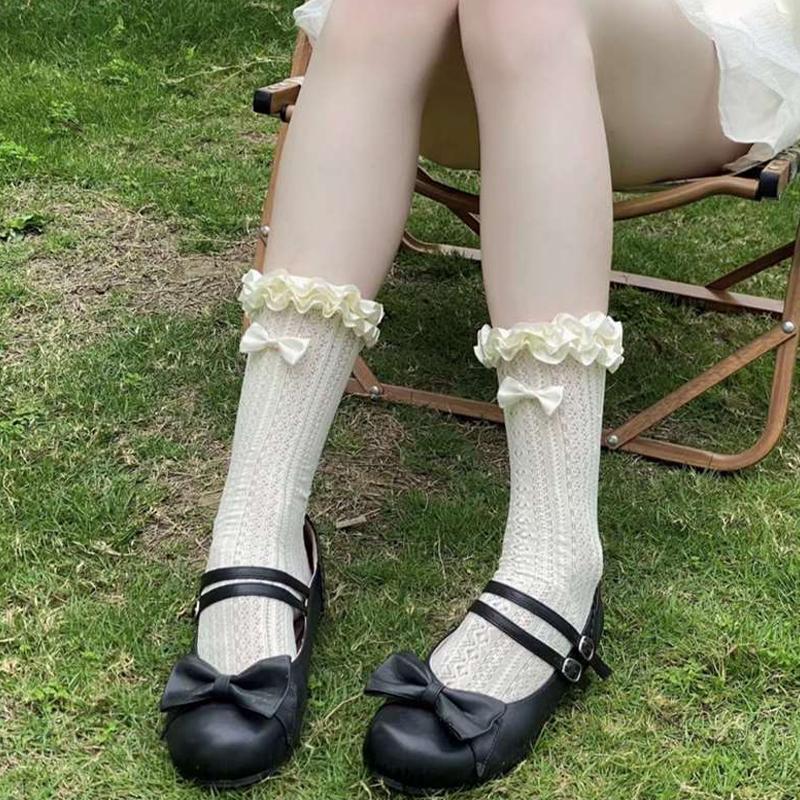 Lace Hollow Calf Socks Summer Pile Socks Lace Mid-Tube Pure Desire Lolita Socks