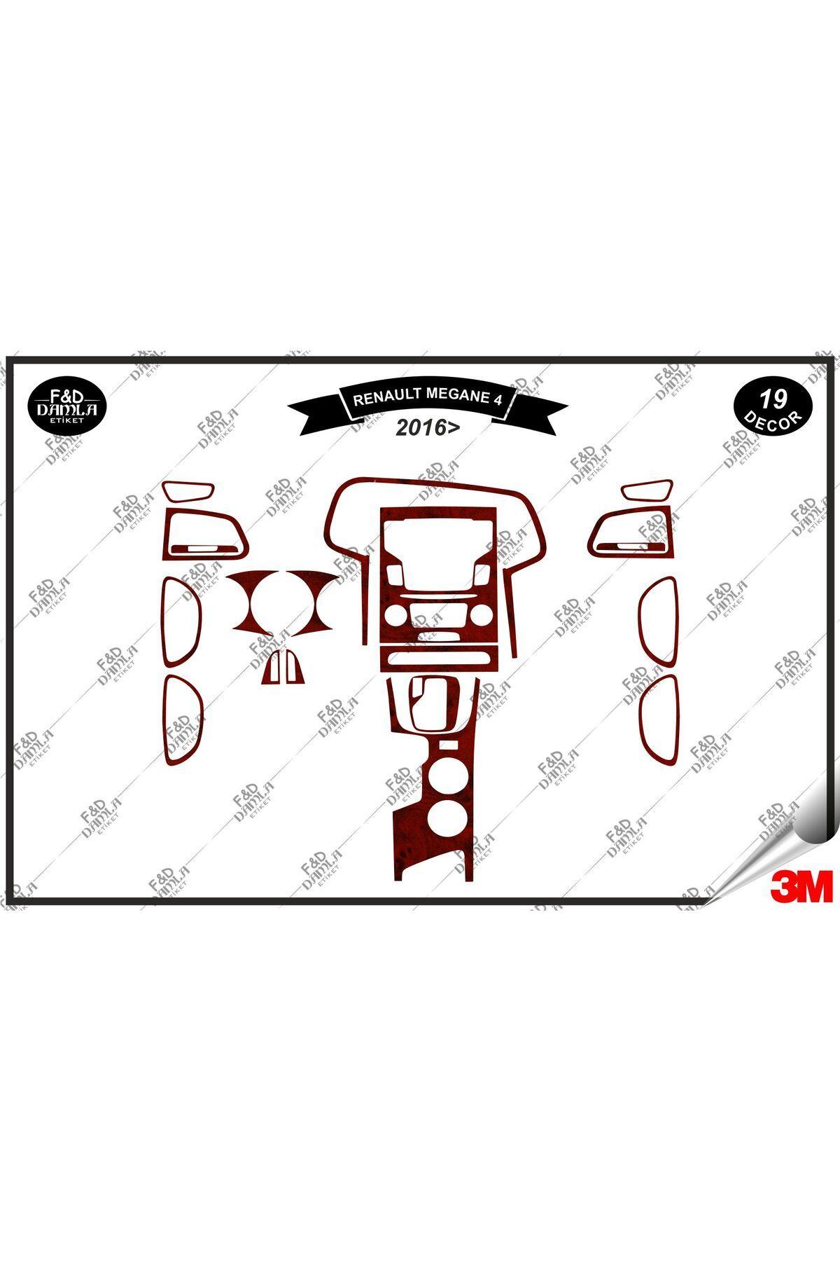 

Renault Megane 4 (2016) Torpido Konsol Trim Göğüs Maun Kaplama Set 19 Parça Maun
