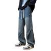 Retro jeans men's autumn new American fried street ruffian handsome casual pants teen loose straight wide-leg men's pants