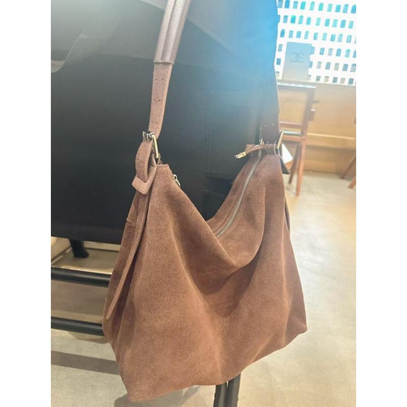 Neue Leder Kuhleder Wildleder Premium Tragetasche Hobo Schulter Umhängetasche Damen Tasche Große Kapazität