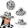 Fashionable Cow Pattern Rhinestones Accent Unisex Cowboy Hats Comfortable Fabric