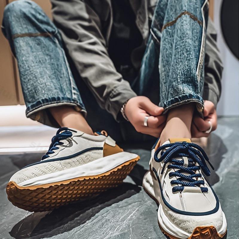 Fashion 2025 Thick Bottom Casual Shoes Men Spring Retro Mesh Breathable Sports Leisure Fashion Trend Comfortable Lace-up Chunky sneakers