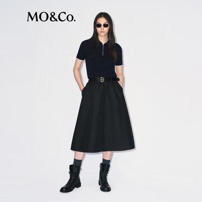 MO&Co. Women's Wool Short Sleeve Polo Sweater