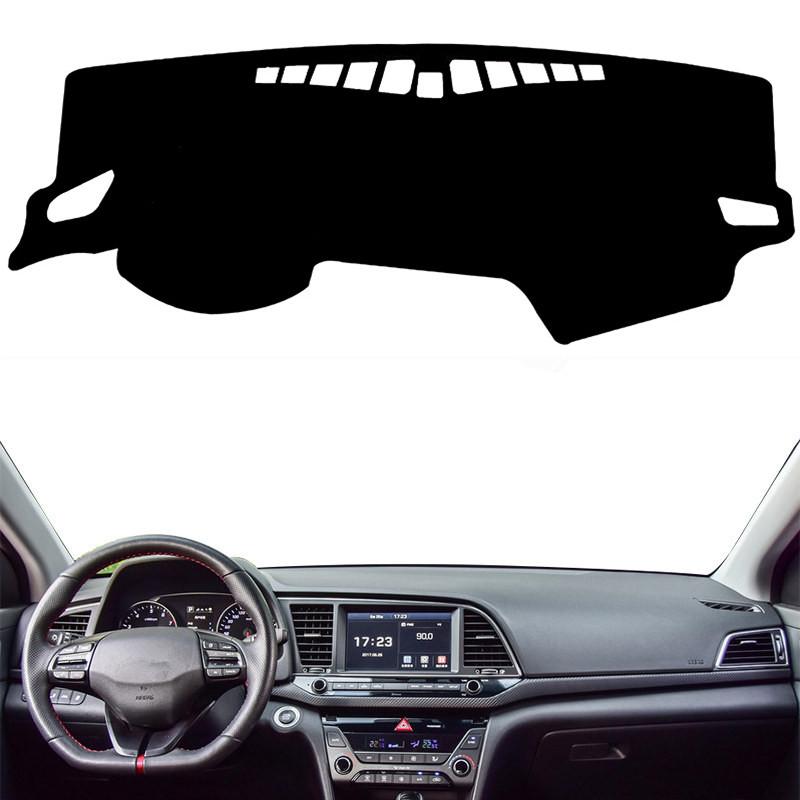For Hyundai I35 Elantra Avante AD 2016 2017 2018  Car Dashboard Cover Mat Pad Anti-UV trument Sunshade Carpet Accessories Black(Black Edge)