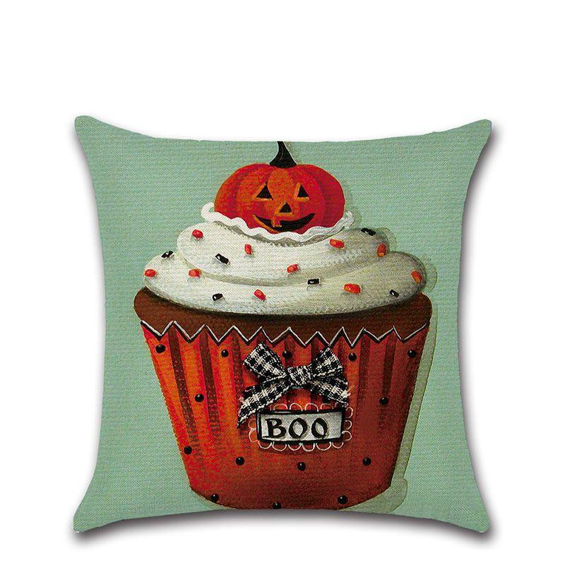 Kürbiskuchen Leinen Kissenbezug für Halloween Heimdekoration**