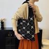 Bow Knitted Women's Eco Korean Foldable Tote Bag Y2K Crochet Rope Sweet Knitting Shoulder Bag