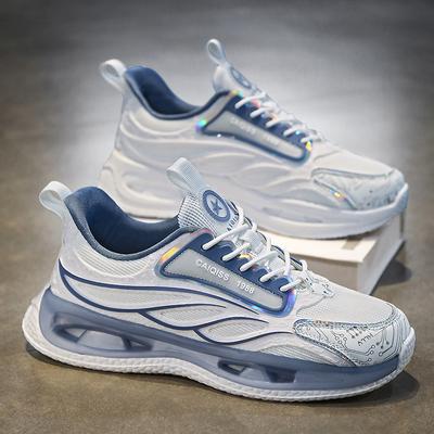 Men's Shoes Breathable 2025 Mesh Height Increasing Popcorn Dad Teenagers Running Casual Sports