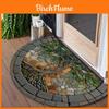 Modern Geometric Semicircular Area Rug With Water Wash For Bathroom And Entrance