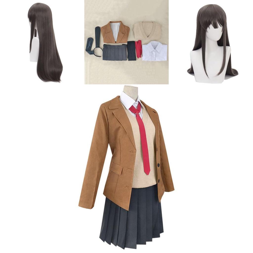 Costume Cosplay Completo Premium Seishun Buta Yarou Wa Bunny Girl Sakurajima Mai Outfit Per Feste Ed Eventi Affascinanti