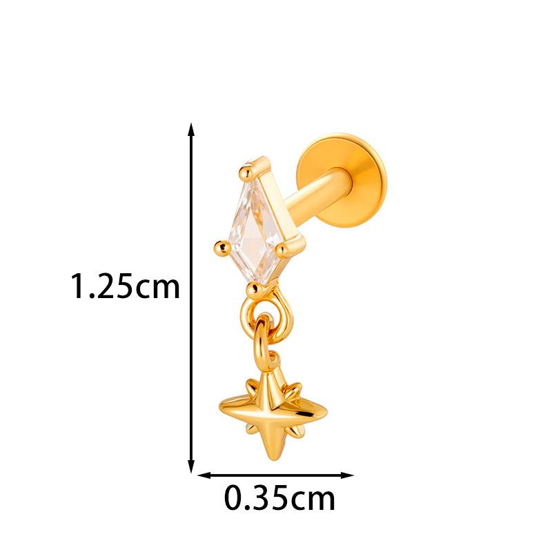 Zircon Set F136 Titanium Internal Thread Lip Labret Stud Ear Cartilage Piercing Jewelry