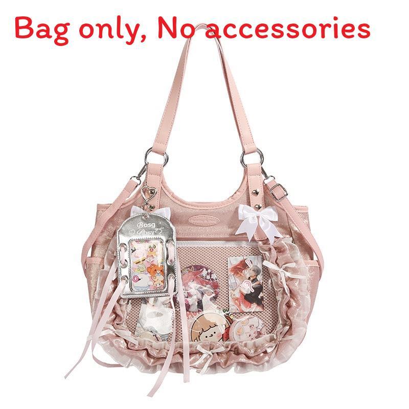 Sweet Lace Bowknot Shoulder Bag For Casual Daily Use With Pu Material
