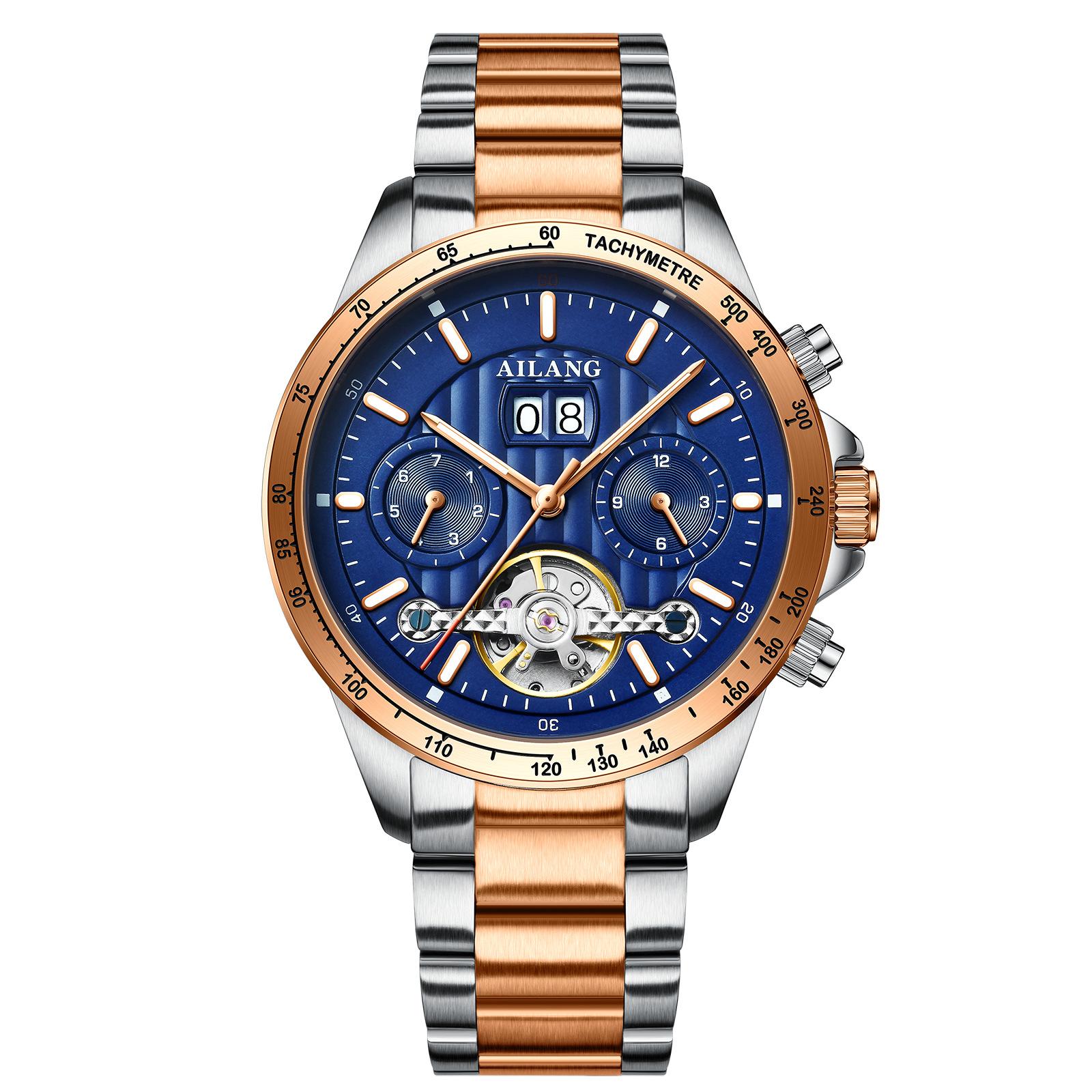 

AILANG Автоматические Механические Часы Tide Совершенно новые мужские наручные часы Скелет Мужские часы