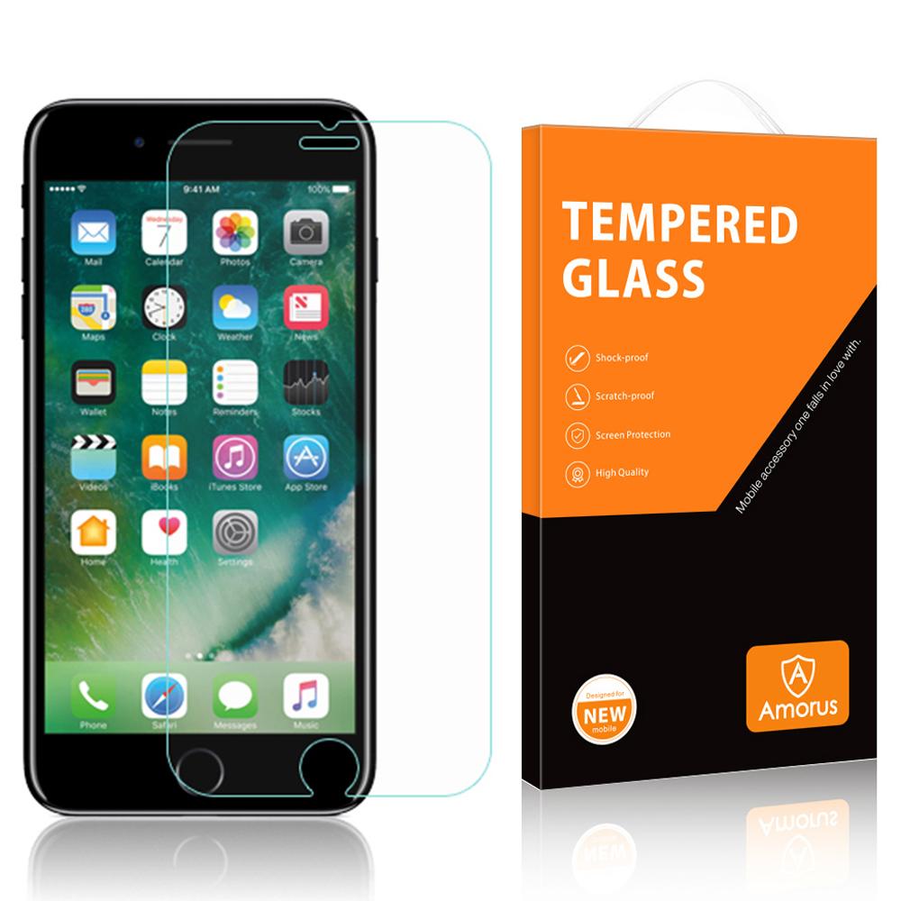 AMORUS for iPhone 8 Plus/7 Plus Screen Tempered Glass Protector Guard 2.5D Arc Edge