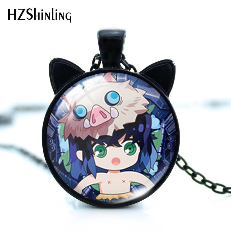 Alloy Necklace Fashionable With Tanjiro And Butterfly Shinobu Characters And Stunning Pendant Cat