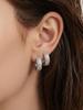 18k Gold-Plated Stainless Steel Plaid Zircon Earrings