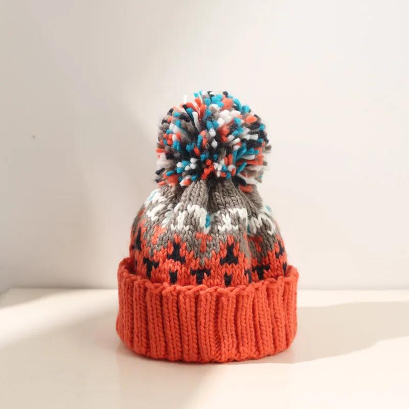 Skiing Cashmere Woman Winter Hat Autumn Beanies With Pompom Warm Wool Skullies Wholesales Acrylic Beanies Winter Hat for Woman