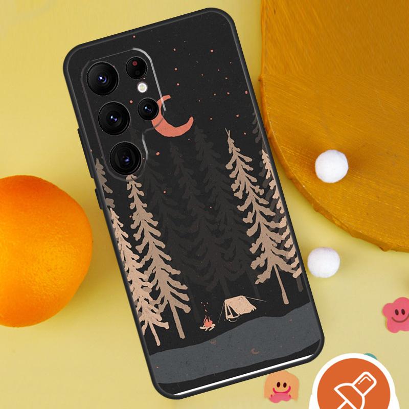 Camping Mountain Phone Case For Samsung Galaxy S25 Ultra S23 S22 S21 Ultra S9 S10 S20 Plus S24 FE Funda Cover