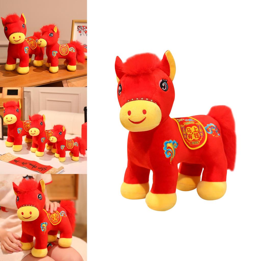 Plush Horse Animal Figurine With Pp Cotton Filling For Year Of The Horse Celebration And Gift Giving