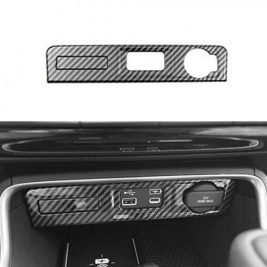 Carbon Fiber Cigarette Lighter USB Panel Cover Trim For Honda CR-V CRV 2023 2024