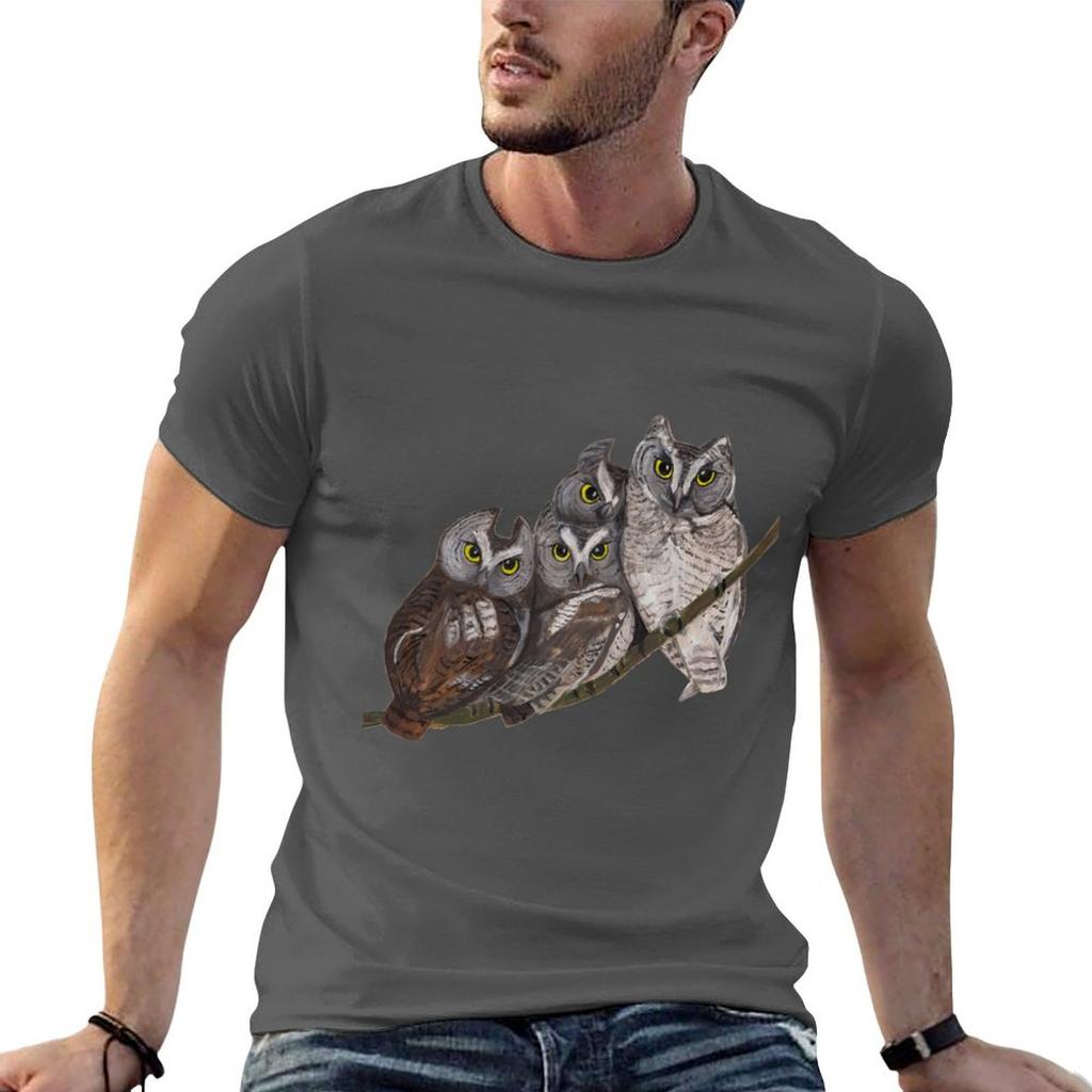 Baby Screech Owls Tshirt Retro Style Print Casual Top