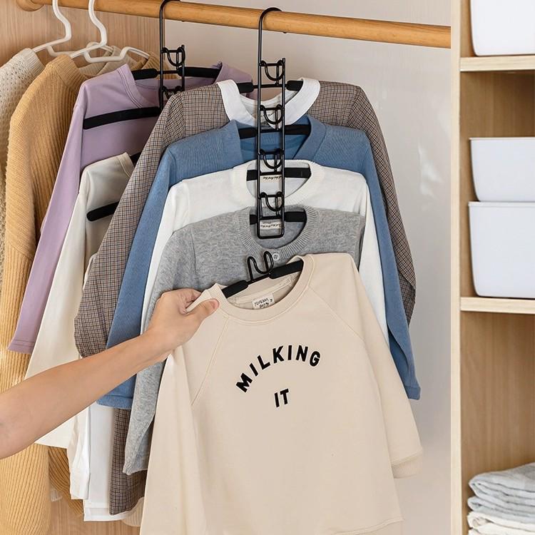 Space-Saving Children's Hangers: Multifunctional Baby Clothes Drying Rack with Hooks.