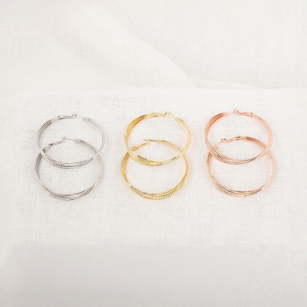 Shihu Jewelry 50mm Sparkle Hoop Earrings Ec436E